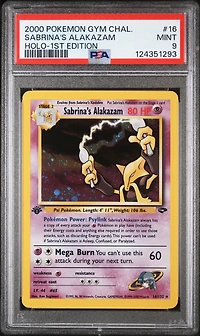 2000 Pokemon Gym Challenge 16 Sabrina's Alakazam Holo-1st Edition PSA