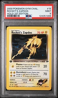 2000 Pokemon Gym Challenge 15 Rocket's Zapdos Holo-1st Edition PSA