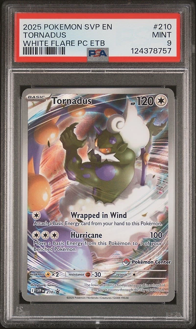 2025 Pokemon Svp En-sv Black Star Promo 210 Tornadus White Flare Pokemon Center Elite Trainer Box PSA
