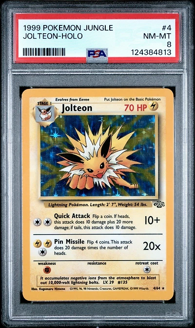 1999 Pokemon Jungle 4 Jolteon-holo PSA