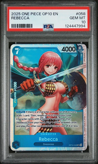 2025 One Piece Op10-royal Blood 058 Rebecca PSA 10