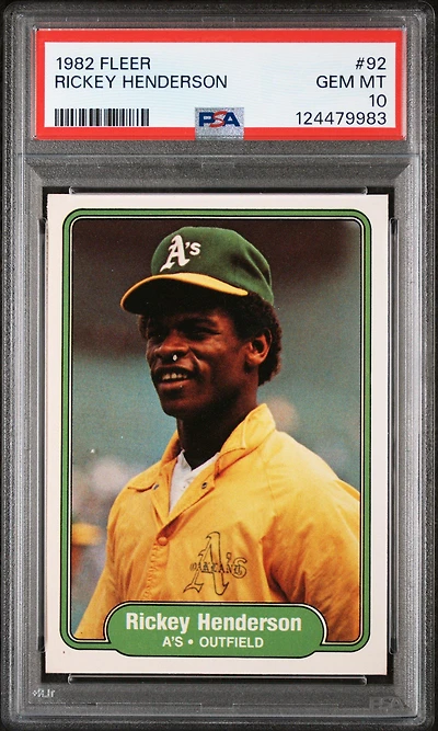 1982 Fleer 92 Rickey Henderson PSA 10
