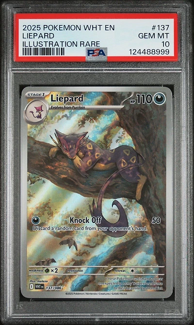 2025 Pokemon Wht En-white Flare 137 Liepard Illustration Rare PSA 10