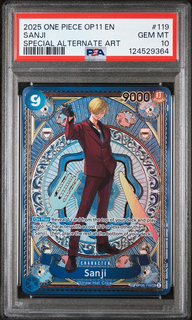 2025 One Piece Op11-a Fist Of Divine Speed 119 Sanji Special Alternate Art PSA 10