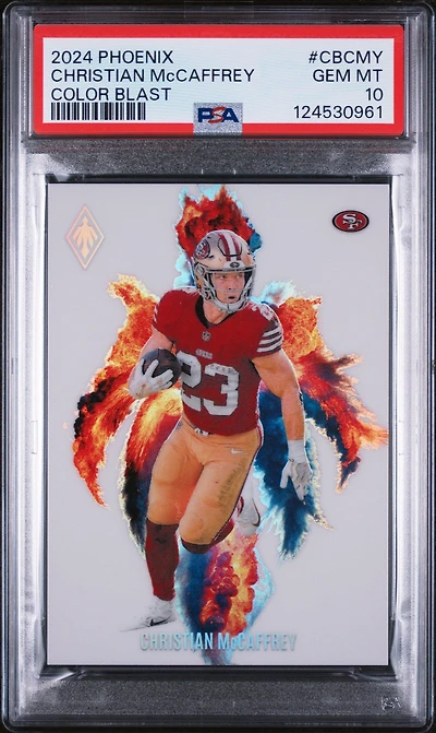 2024 Panini Phoenix Color Blast Cbcmy Christian Mccaffrey PSA 10