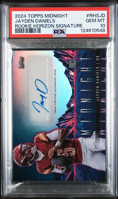 2024 Topps Midnight Rookie Horizon Signatures Rhsjd Jayden Daniels PSA 10