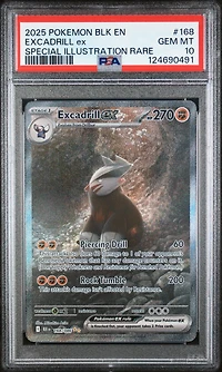 2025 Pokemon Blk En-black Bolt 168 Excadrill Ex Special Illustration Rare PSA 10