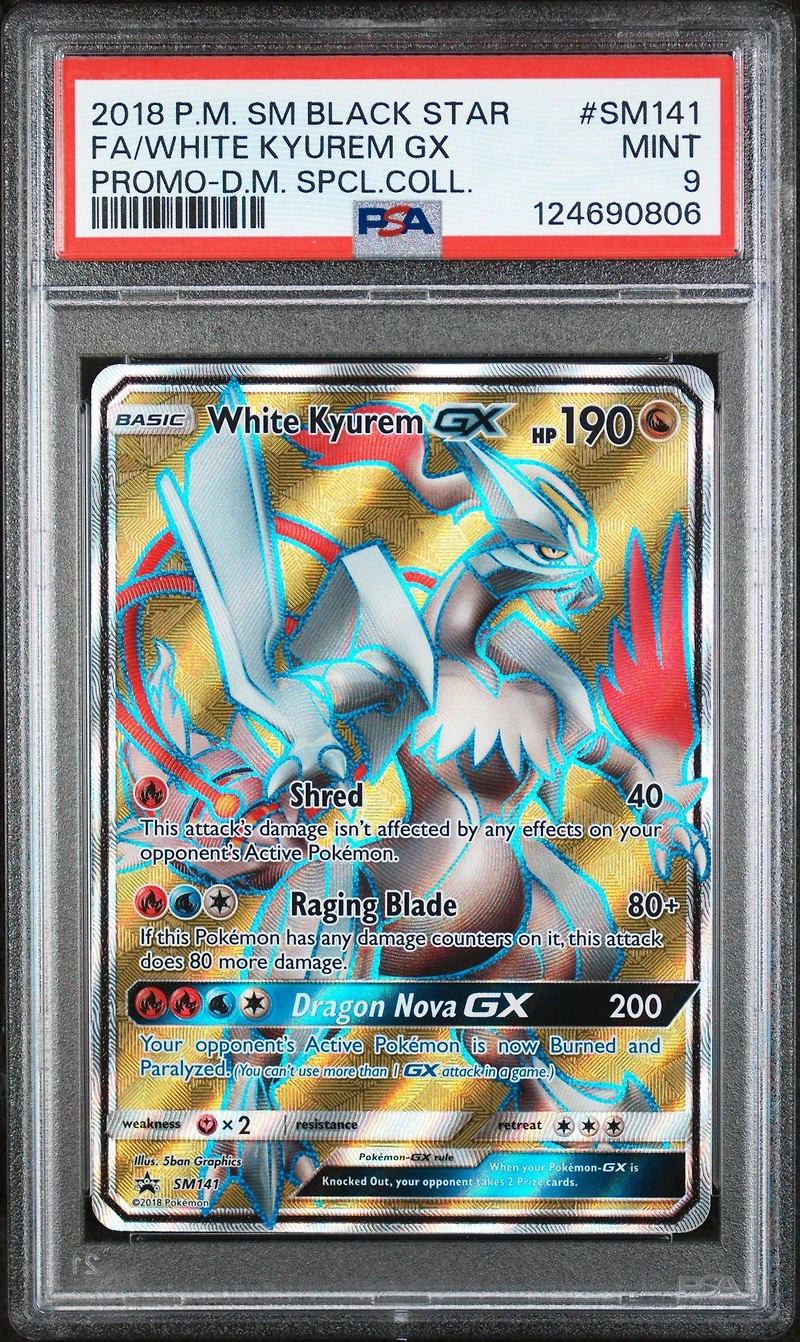 2018 Pokemon Sm Black Star Promo Sm141 Full Art/white Kyurem Gx Dragon Majesty Special Collection PSA