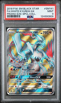 2018 Pokemon Sm Black Star Promo Sm141 Full Art/white Kyurem Gx Dragon Majesty Special Collection PSA