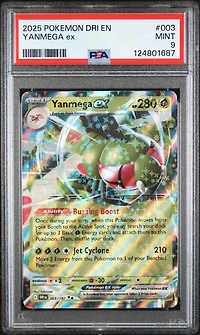 2025 Pokemon Dri En-destined Rivals 003 Yanmega Ex PSA 9