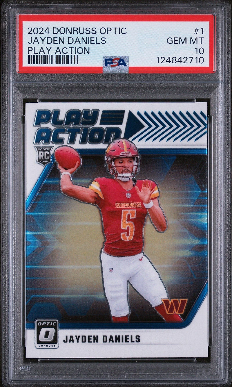 2024 Panini Donruss Optic Play Action 1 Jayden Daniels PSA 10