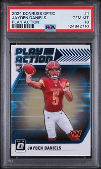 2024 Panini Donruss Optic Play Action 1 Jayden Daniels PSA 10