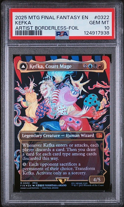 2025 Magic The Gathering Final Fantasy 0322 Kefka, Court Mage/kefka, Ruler Of Ruin Artist Borderless-foil PSA 10