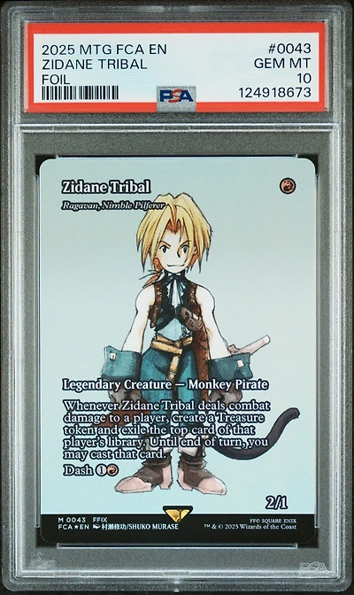 2025 Magic The Gathering Final Fantasy: Through The Ages 0043 Zidane Tribal Foil PSA 10
