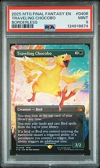 2025 Magic The Gathering Final Fantasy 0406 Traveling Chocobo Borderless PSA 9