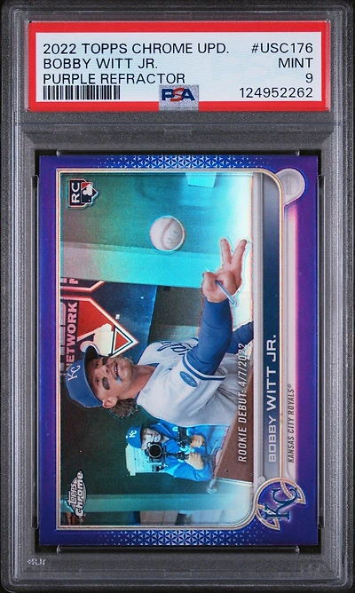 2022 Topps Chrome Update Usc176 Bobby Witt Jr. Purple Refractor PSA