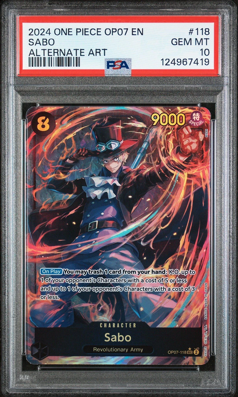 2024 One Piece Op07-500 Years In The Future 118 Sabo Alternate Art PSA 10