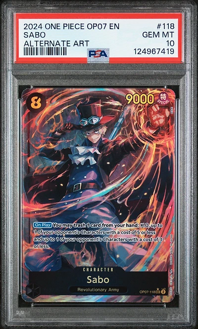 2024 One Piece Op07-500 Years In The Future 118 Sabo Alternate Art PSA 10