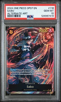 2024 One Piece Op07-500 Years In The Future 118 Sabo Alternate Art PSA 10