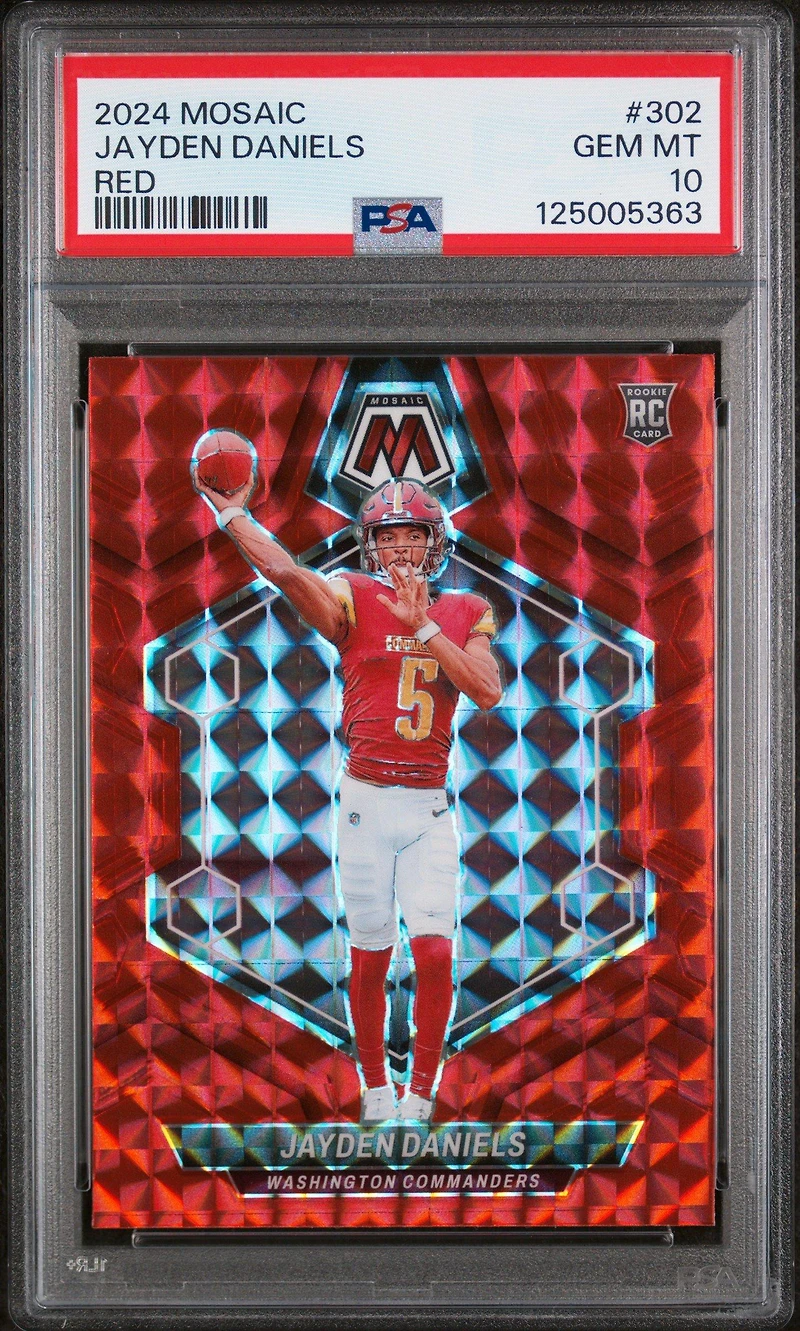 2024 Panini Mosaic 302 Jayden Daniels Red PSA 10