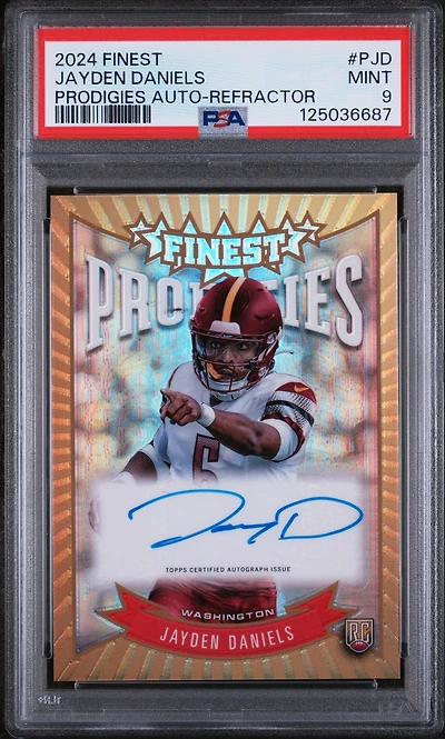 2024 Topps Finest Prodigies Autographs Pjd Jayden Daniels Refractor PSA 9