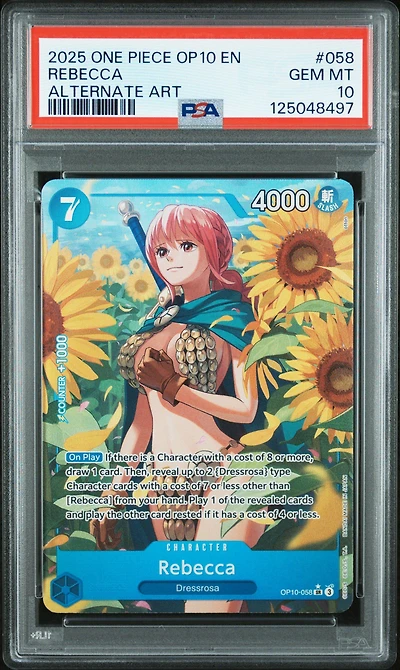 2025 One Piece Op10-royal Blood 058 Rebecca Alternate Art PSA 10