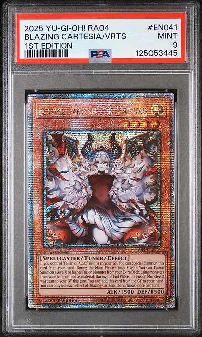 2025 Yu-gi-oh! Ra04-quarter Century Stampede En041 Blazing Cartesia, The Virtuous 1st Edition PSA 9