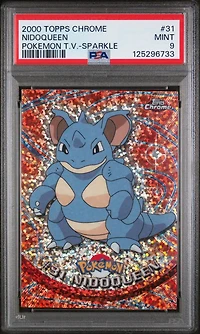 2000 Topps Chrome Pokemon T.v. 31 Nidoqueen Sparkle PSA 9