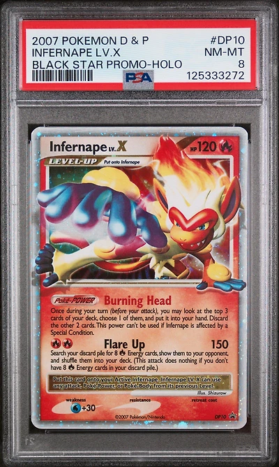 2007 Pokemon Diamond & Pearl Black Star Promo Dp10 Infernape Lv.x Holo PSA 8