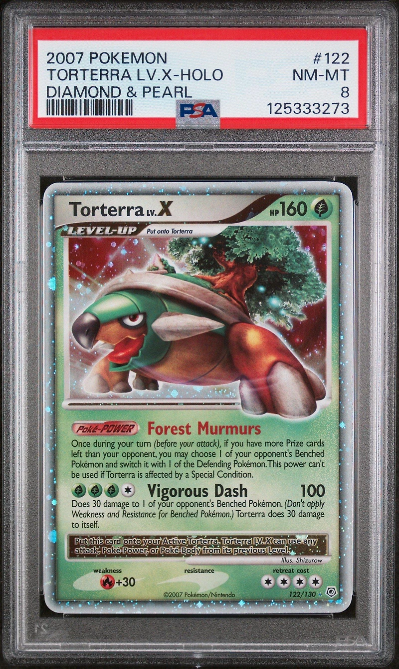 2007 Pokemon Diamond & Pearl 122 Torterra Lv.x-holo PSA 8