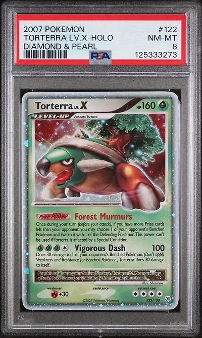 2007 Pokemon Diamond & Pearl 122 Torterra Lv.x-holo PSA 8