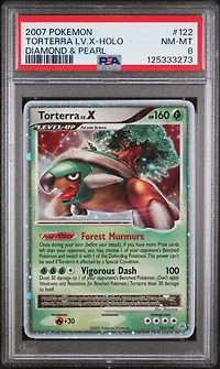 2007 Pokemon Diamond & Pearl 122 Torterra Lv.x-holo PSA 8