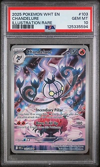 2025 Pokemon Wht En-white Flare 103 Chandelure Illustration Rare PSA