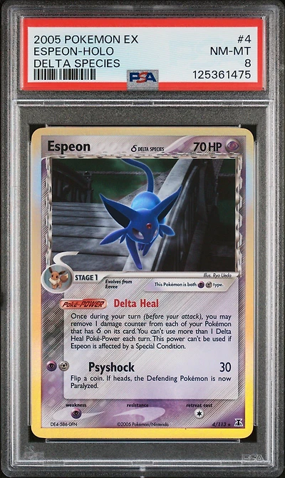 2005 Pokemon Ex Delta Species 4 Espeon-holo PSA