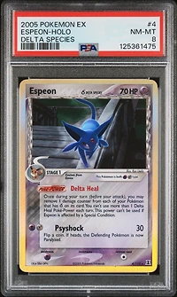 2005 Pokemon Ex Delta Species 4 Espeon-holo PSA