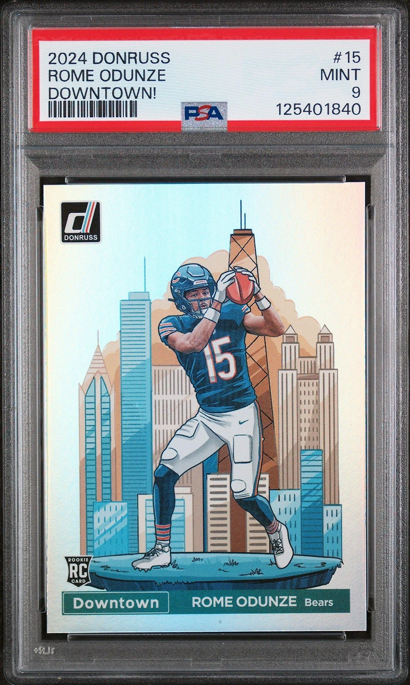 2024 Panini Donruss Downtown! 15 Rome Odunze PSA 9