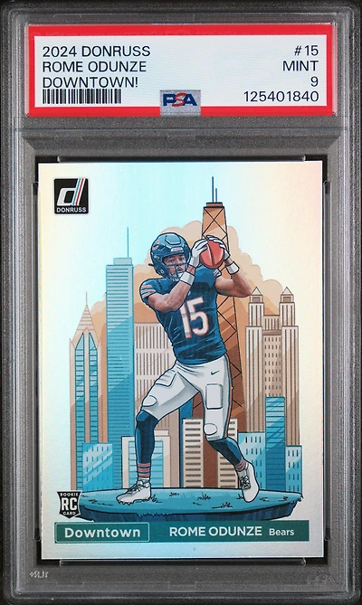 2024 Panini Donruss Downtown! 15 Rome Odunze PSA 9