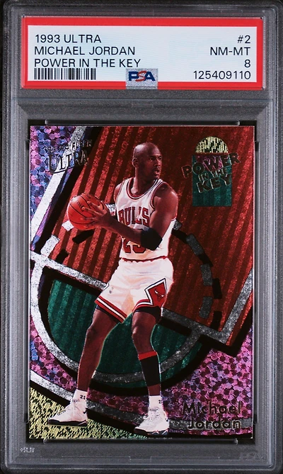 1993 Ultra Power In The Key 2 Michael Jordan PSA 8