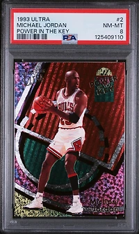 1993 Ultra Power In The Key 2 Michael Jordan PSA 8