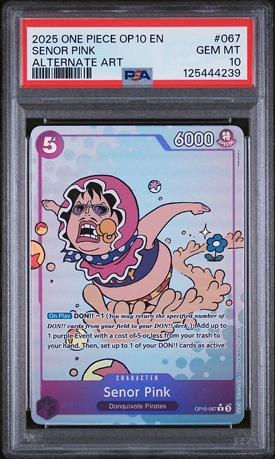 2025 One Piece Op10-royal Blood 067 Senor Pink Alternate Art PSA 10