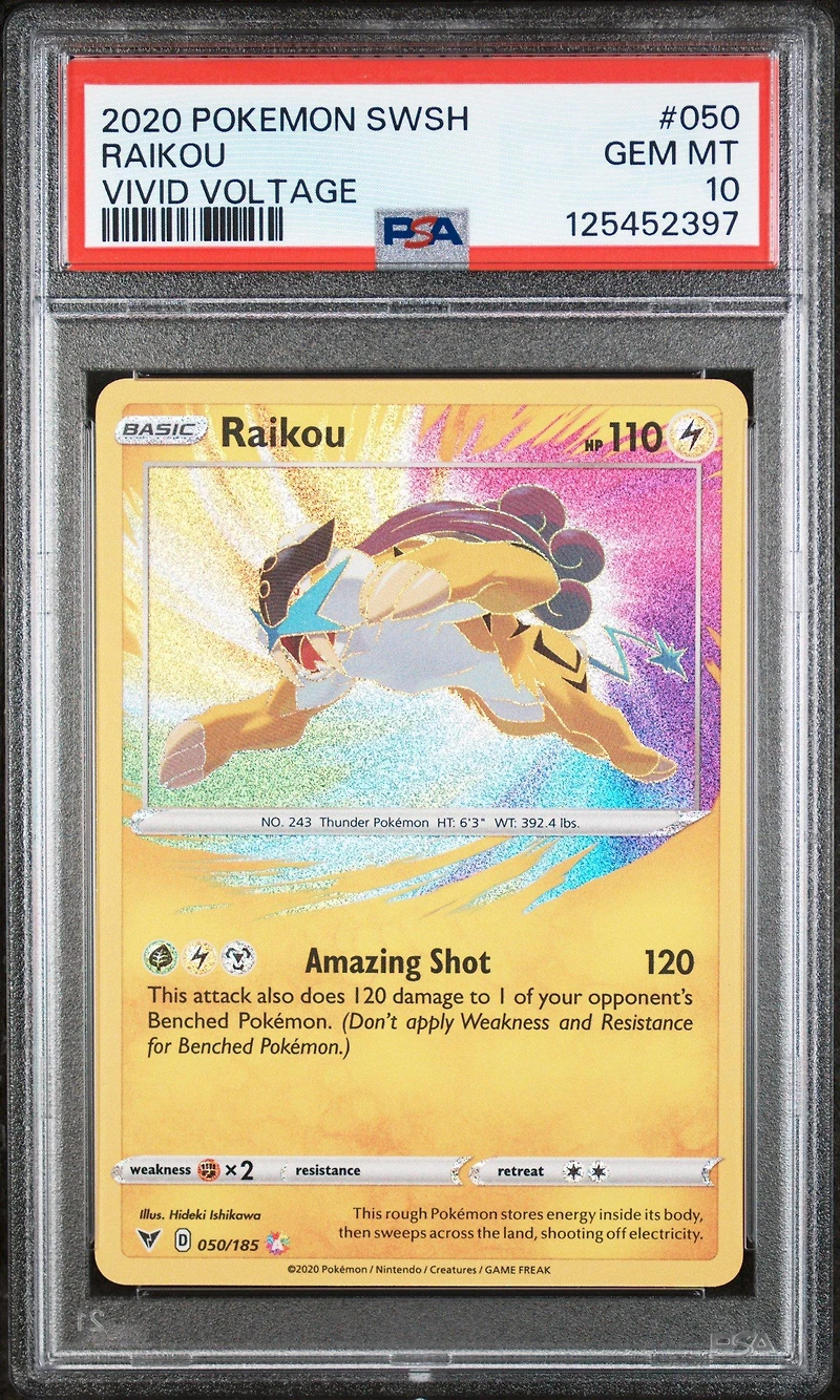 2020 Pokemon Sword & Shield Vivid Voltage 050 Raikou PSA