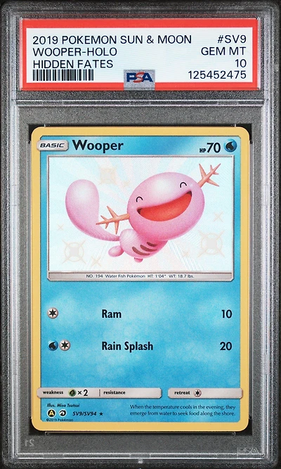 2019 Pokemon Sun & Moon Hidden Fates Sv9 Wooper-holo PSA