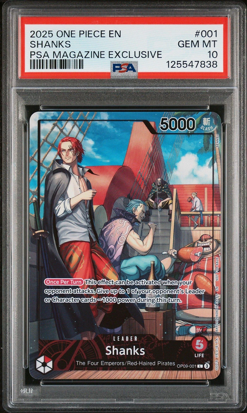 2025 One Piece Promos 001 Shanks Psa Magazine Exclusive PSA
