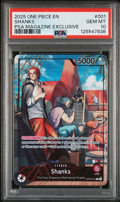 2025 One Piece Promos 001 Shanks Psa Magazine Exclusive PSA
