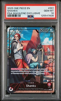 2025 One Piece Promos 001 Shanks Psa Magazine Exclusive PSA