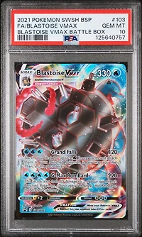 2021 Pokemon Swsh Black Star Promo 103 Full Art/blastoise Vmax Blastoise Vmax Battle Box PSA