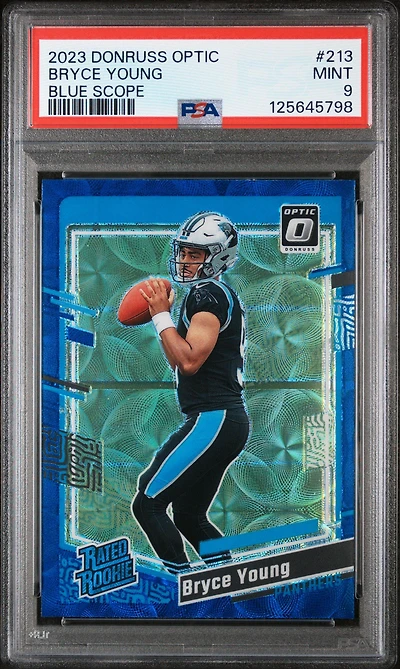 2023 Panini Donruss Optic 213 Bryce Young Blue Scope PSA 9