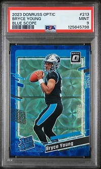 2023 Panini Donruss Optic 213 Bryce Young Blue Scope PSA 9