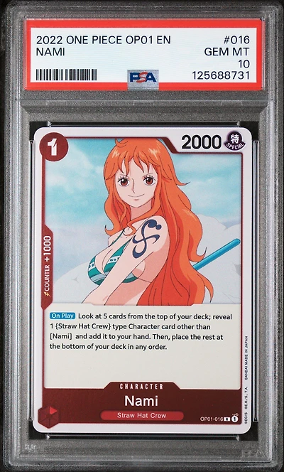 2022 One Piece Op01-romance Dawn 016 Nami PSA 10