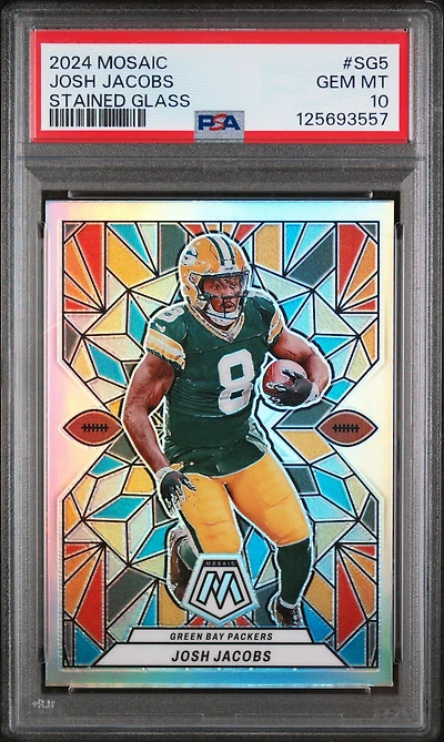 2024 Panini Mosaic Stained Glass Sg5 Josh Jacobs PSA 10